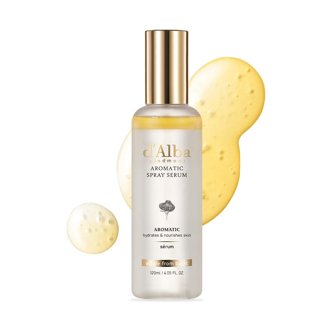 d'alba Piedmont bottle pump closeup showing hydrating aromatic spray serum