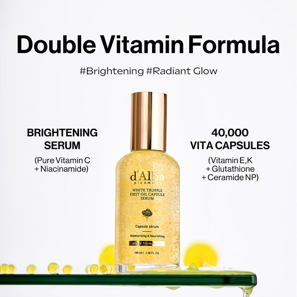 d'alba Piedmont daily routine with capsule serum application on skin
