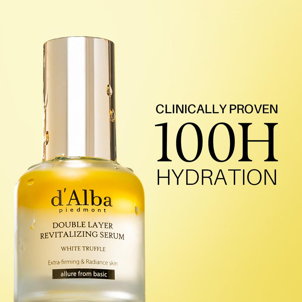 Close-up of double-layer serum texture from D'alba Piedmont, delivering a luminous non-sticky finish