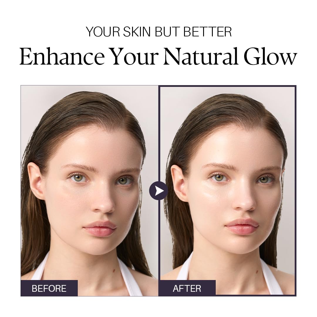 d'alba Piedmont Waterfull sunscreen applied on face with glow