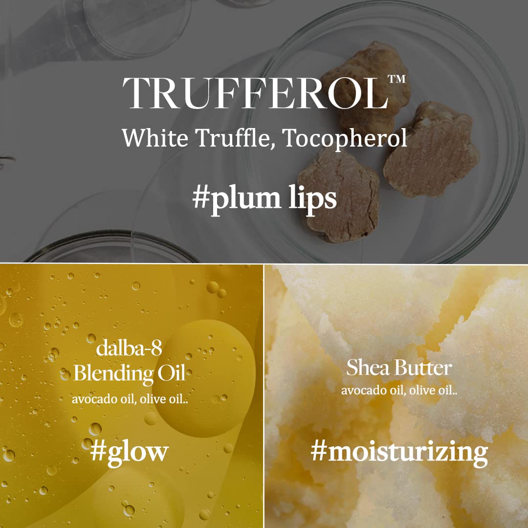 d'alba Piedmont lip balm on lips with subtle glow finish