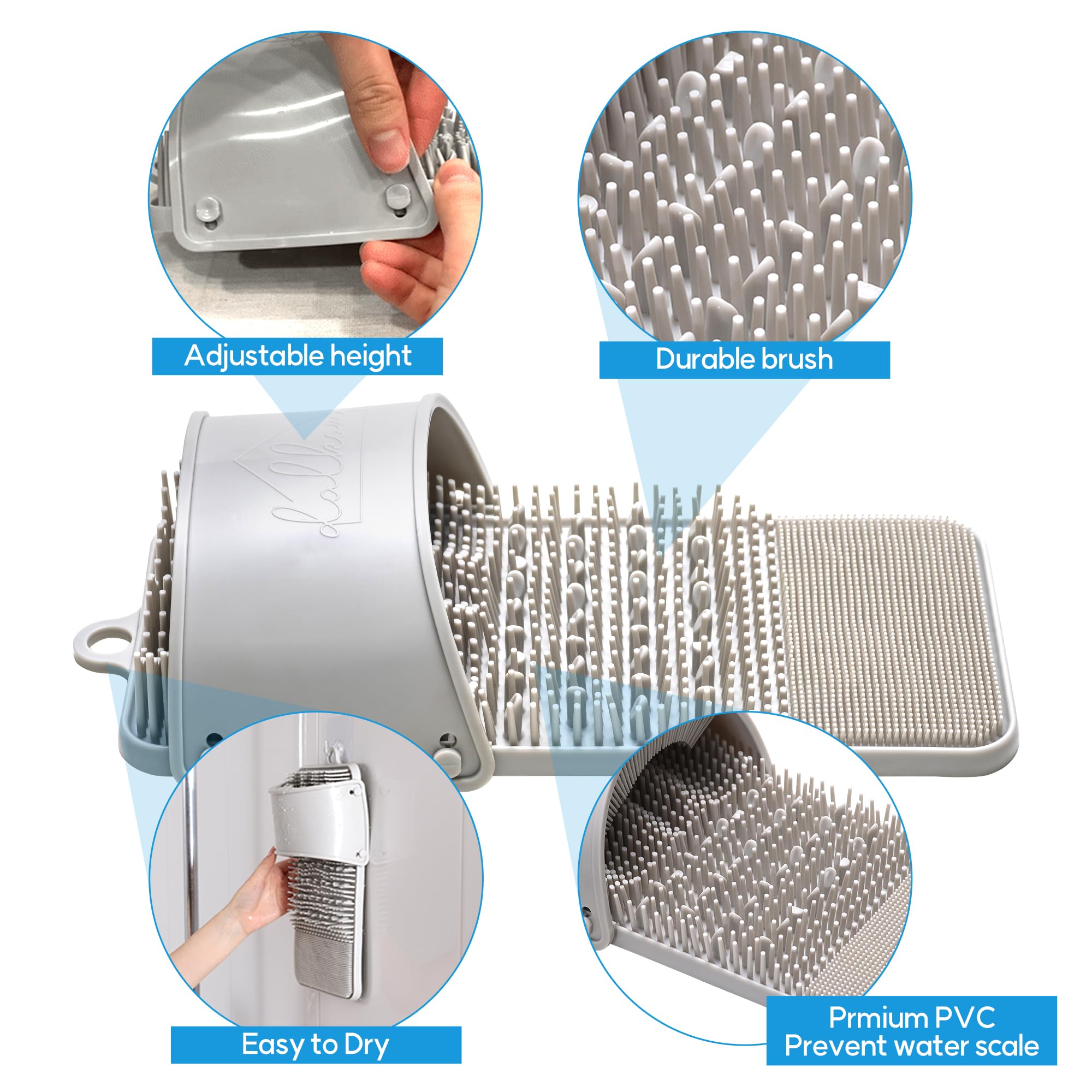DalkomLife foot scrubber 3D-4zone design enables thorough toe, heel, arch, and sole cleaning