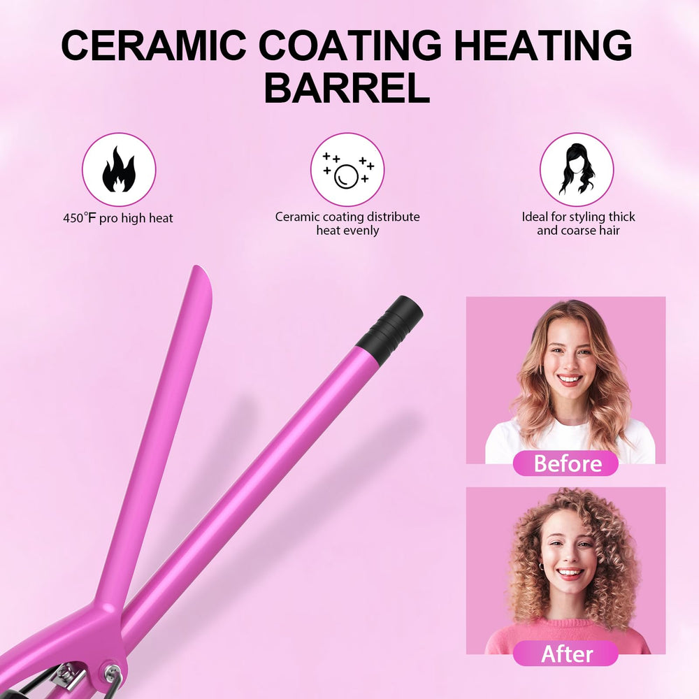 DAN Technology ceramic barrel with tourmaline coating for smoother, frizz-reducing styling.