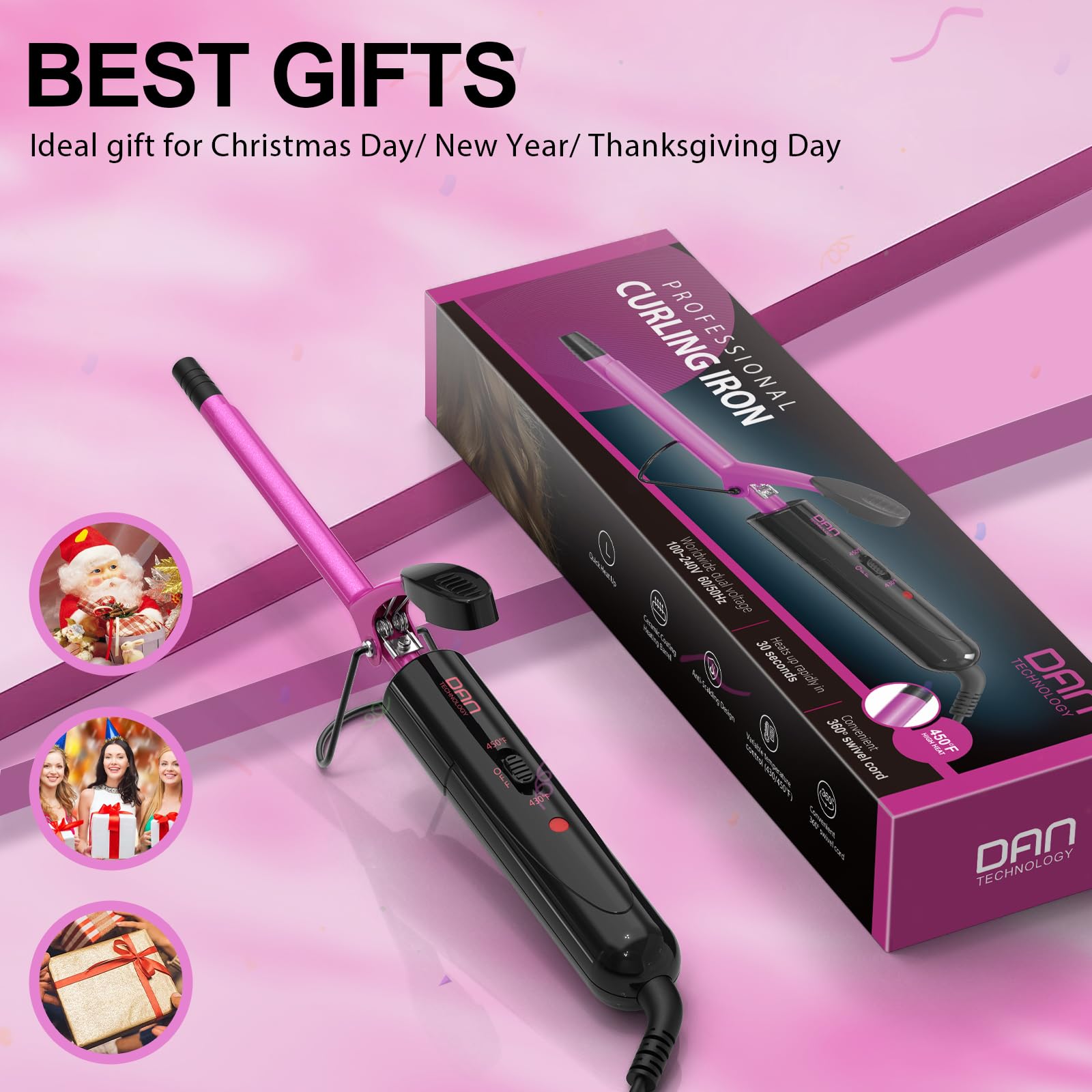 DAN Technology compact travel-friendly curling wand ready for on-the-go styling.