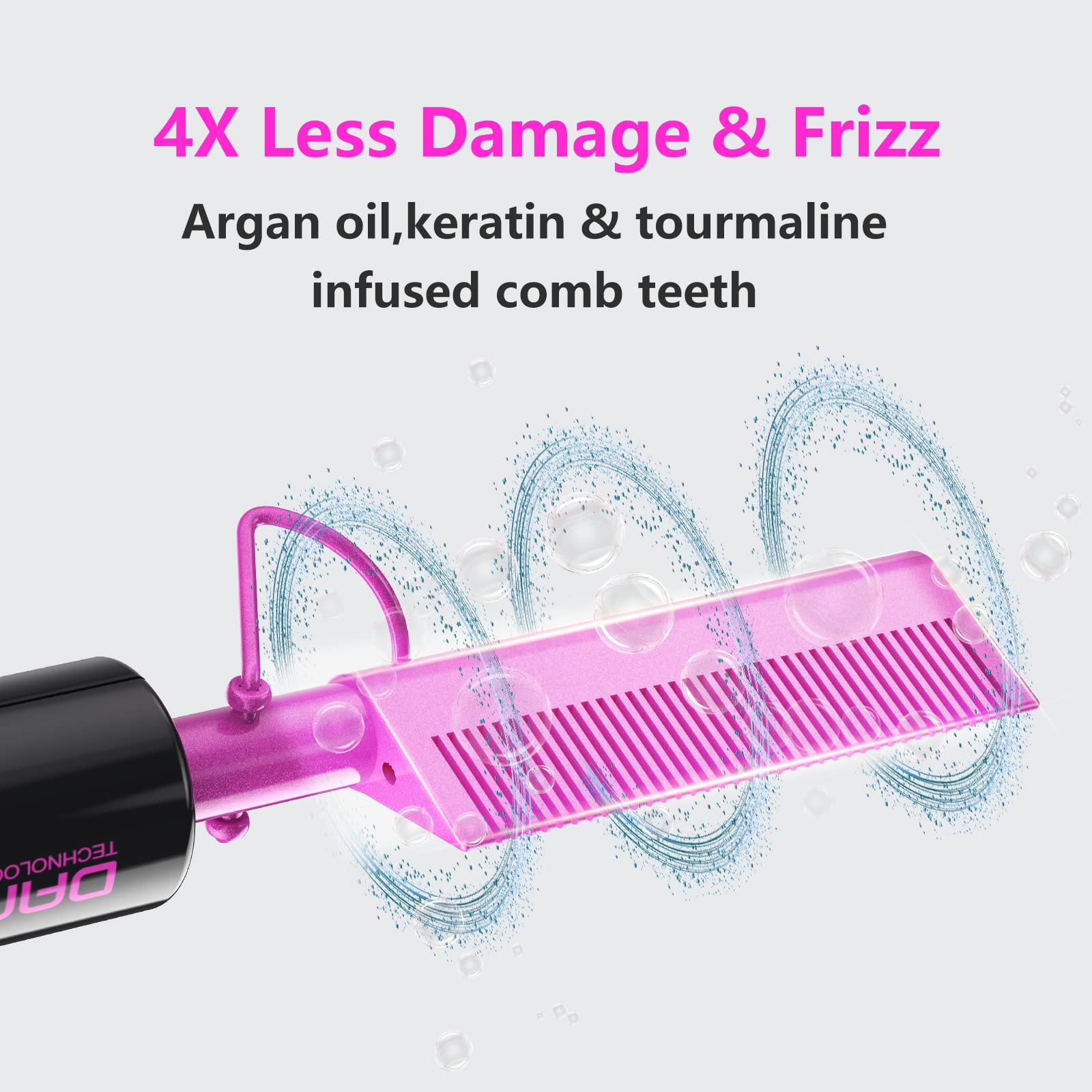 DAN Technology dual-voltage ceramic pressing comb side view with heat indicator for precise control