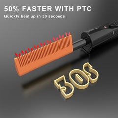 DAN Technology electric hot comb teeth-close-up shows ceramic coating for smoother hair.