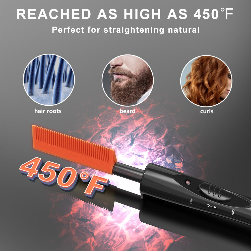 DAN Technology electric hot comb temperature-settings for different hair types.