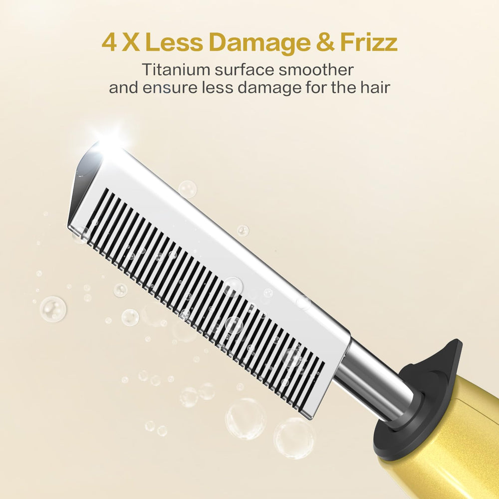 DAN Technology titanium plate provides even heat for smooth straightening.