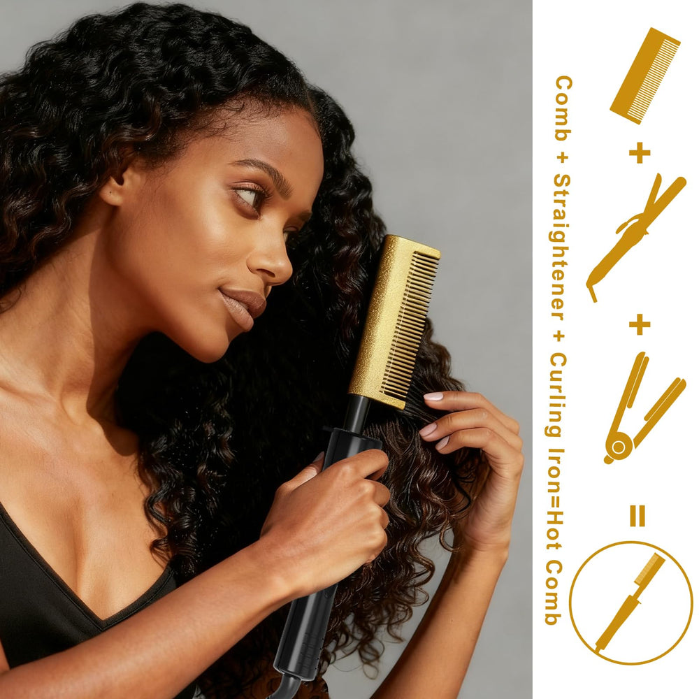 DAN Technology electric hot comb travel-illustration highlights compact design.
