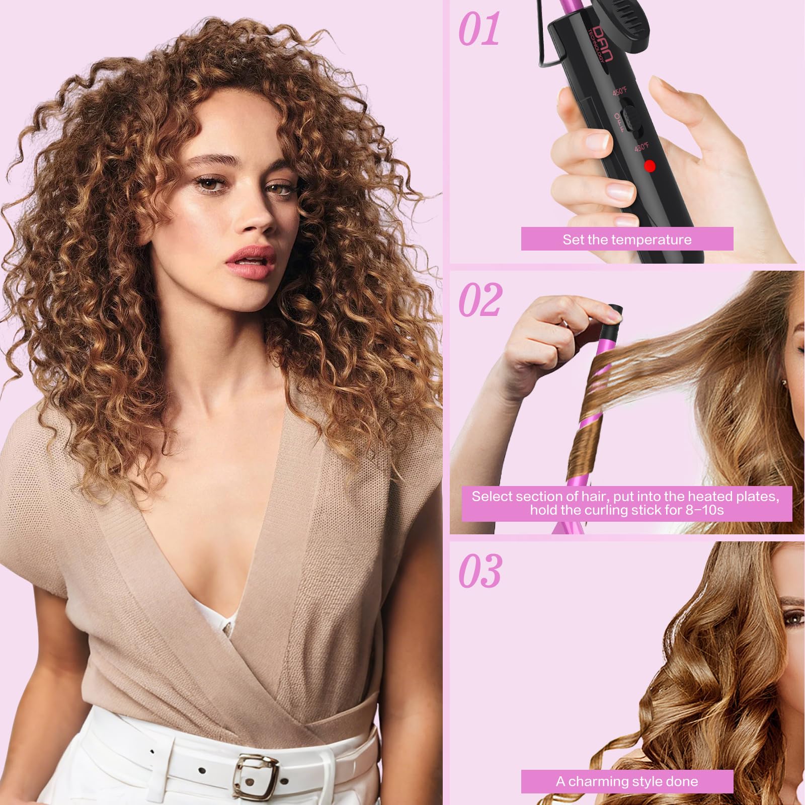 DAN Technology swivel cord demonstrates flexible movement during styling.