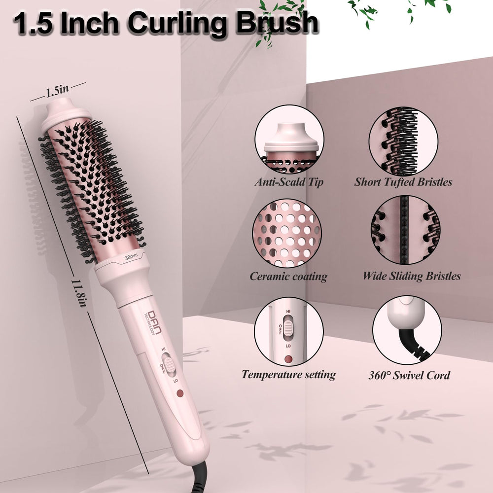 DAN Technology thermal brush high-low control for customizable heat across hair textures.