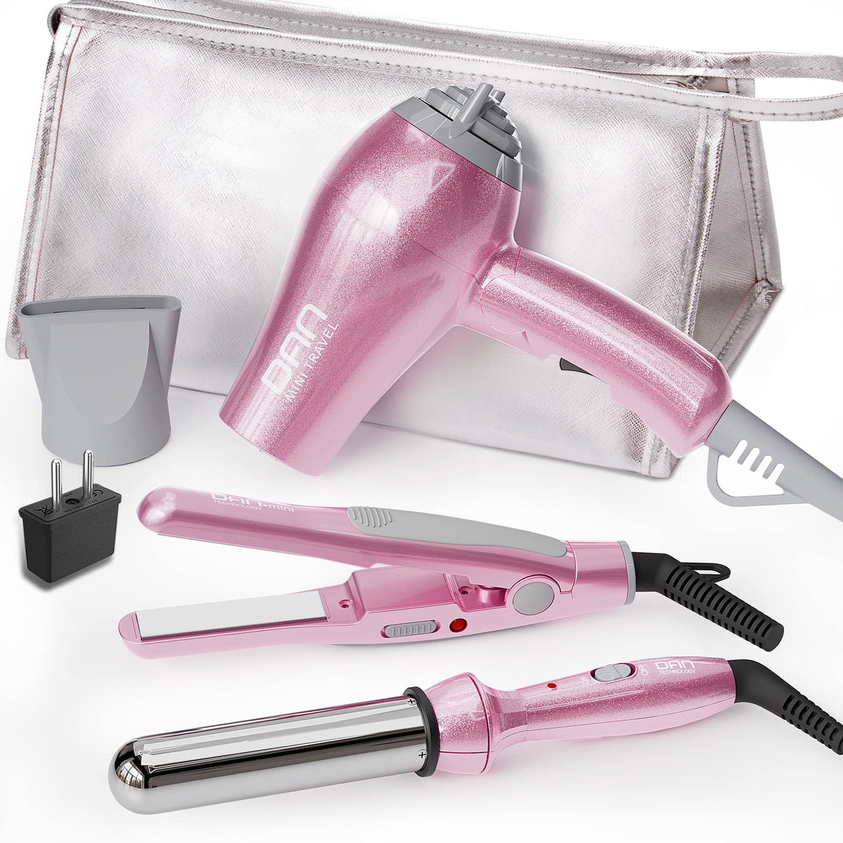 DAN Technology travel hair dryer with foldable handle for quick on-the-go drying