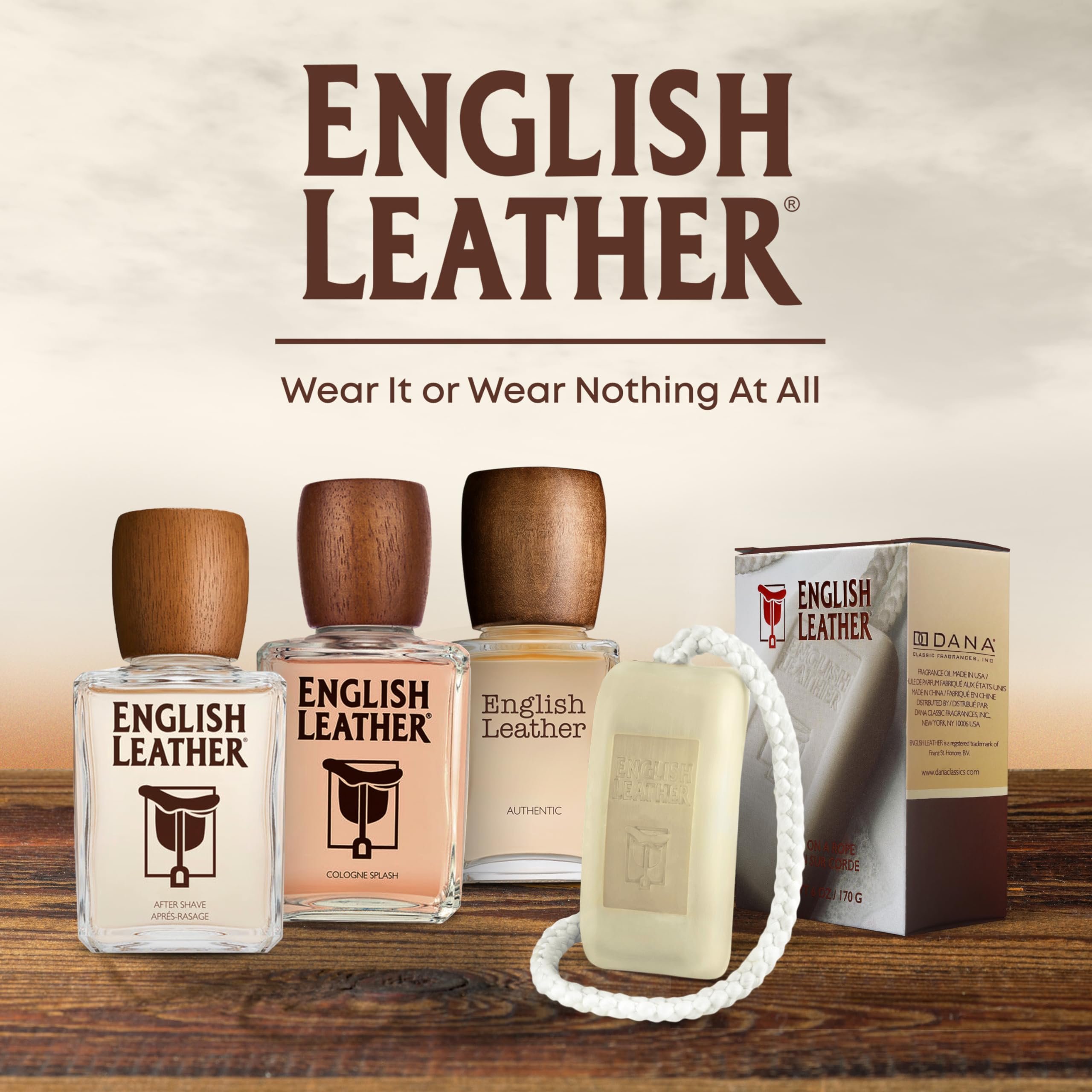 Dana English Leather Cologne leather oakmoss vetiver base hints at lasting aura.