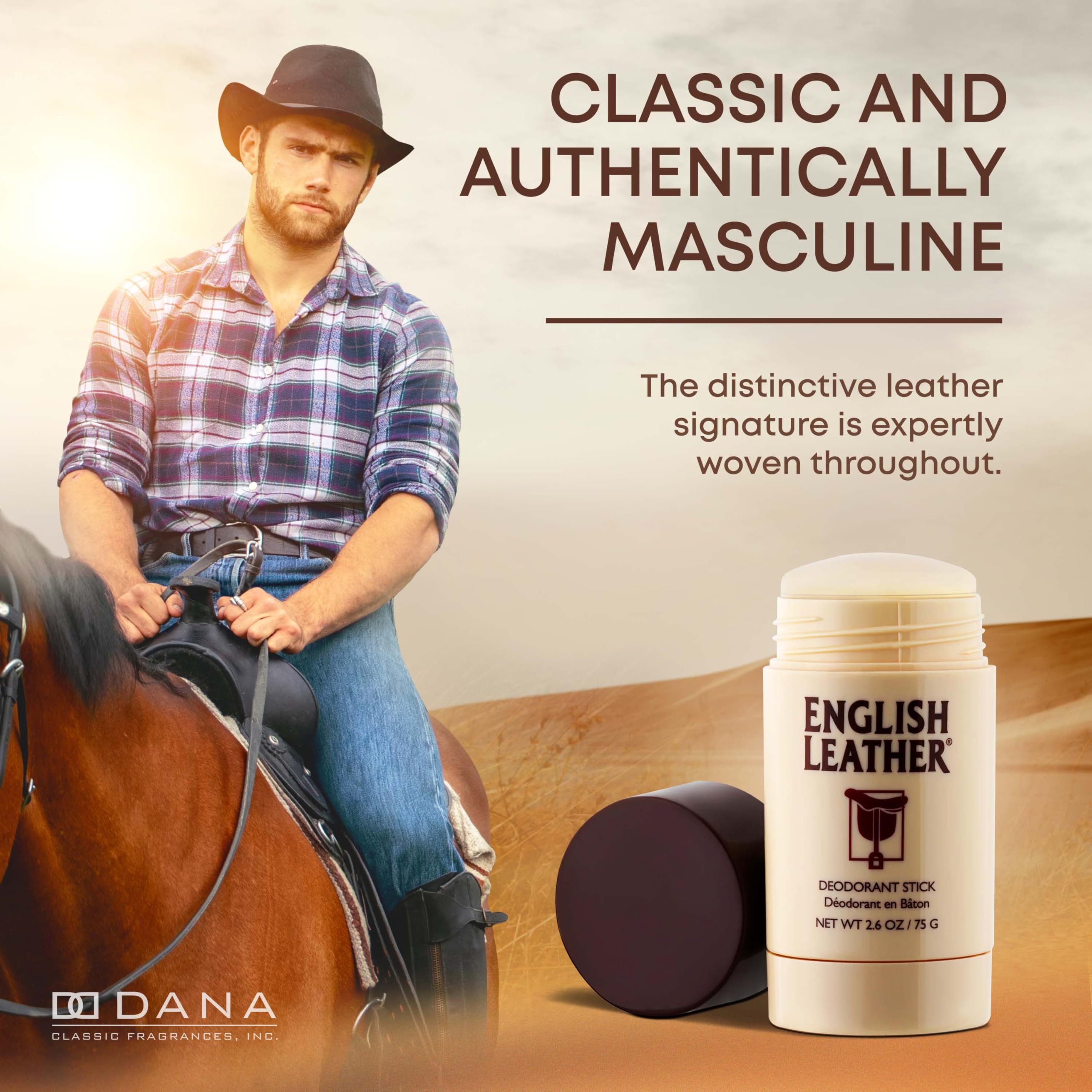 Dana English Leather scent notes image shows bergamot and kaffir lime top notes.