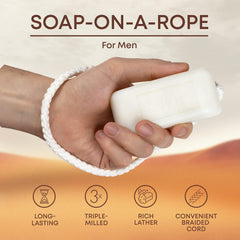 Dana English Leather Soap on a Rope lather-bubble shows rich foam for a pampering cleanse.