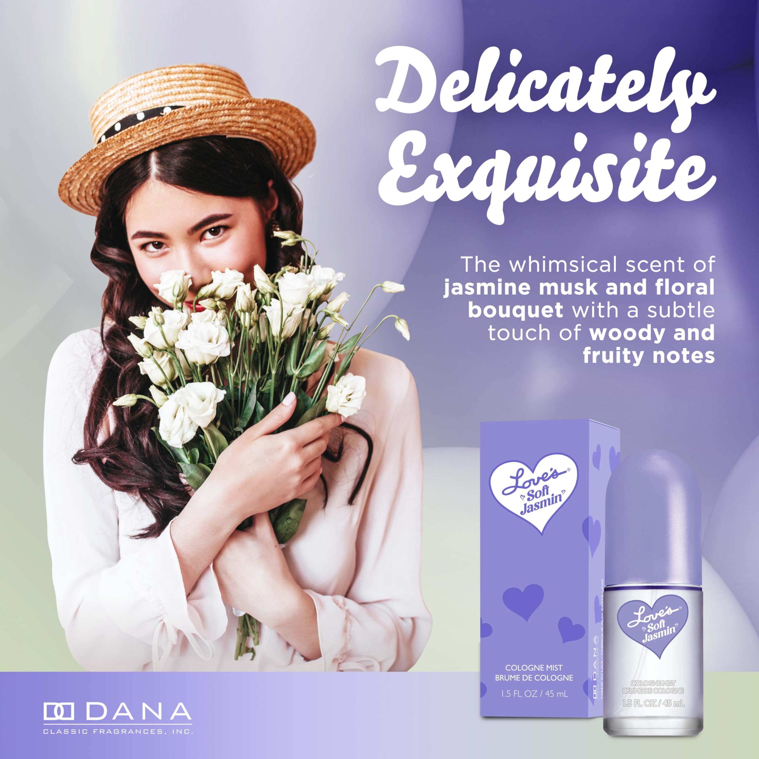 Dana Love's Soft Jasmin close-up showing a subtle musk base for lasting warmth