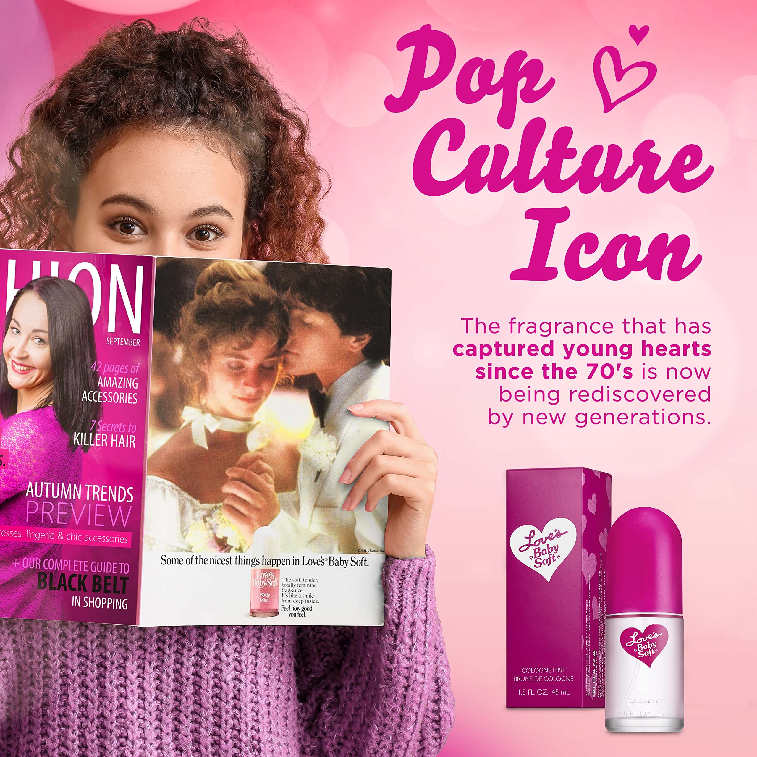 Dana Love's Baby Soft application mist; light spray for all-day appeal.