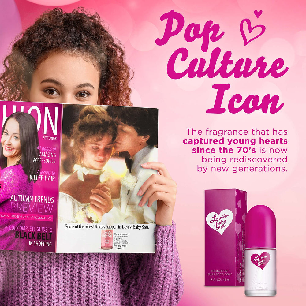 Dana Loves Baby Soft packaging on display suggests approachable teen friendly fragrance.