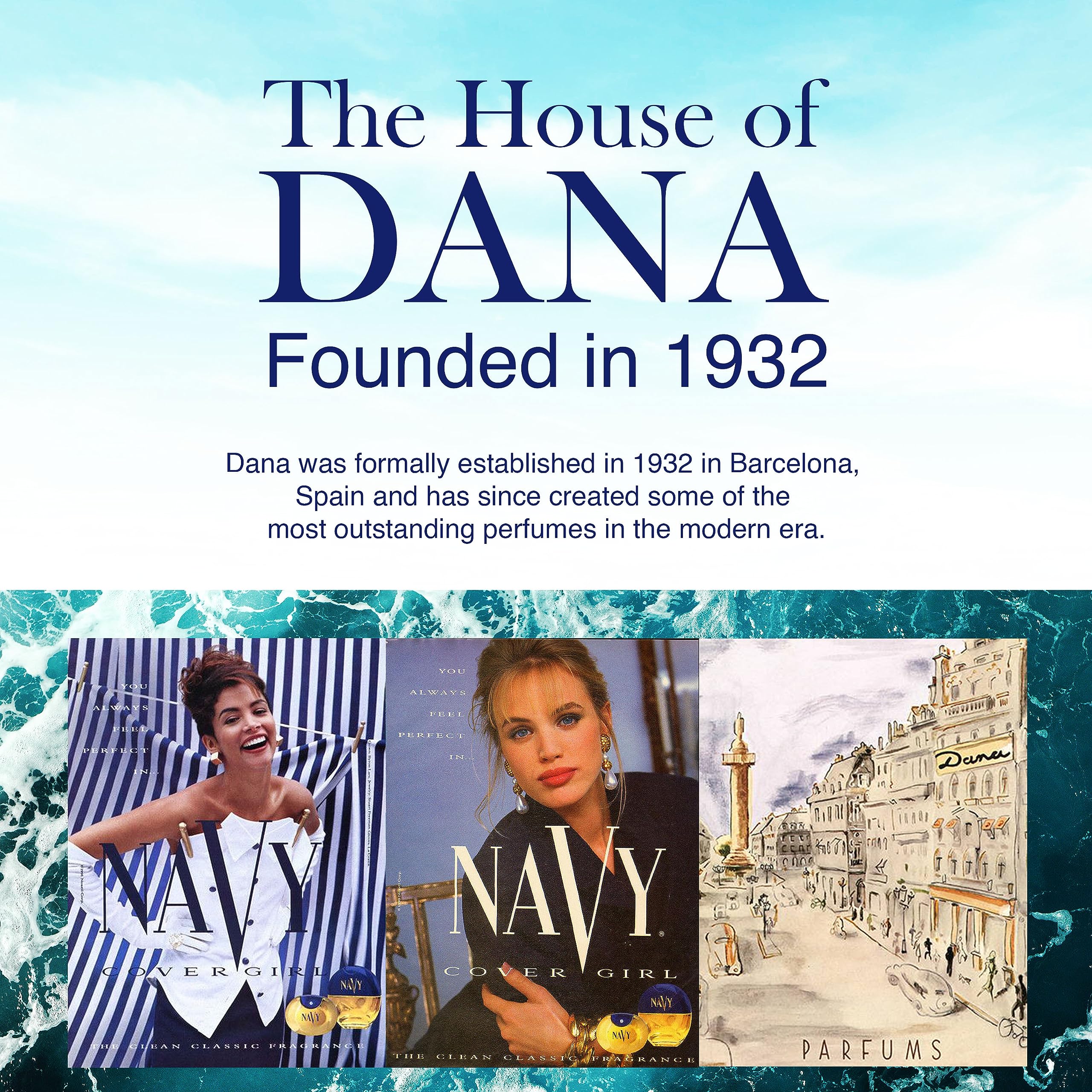 Dana Navy base-notes image suggests amber and musk for lasting warmth