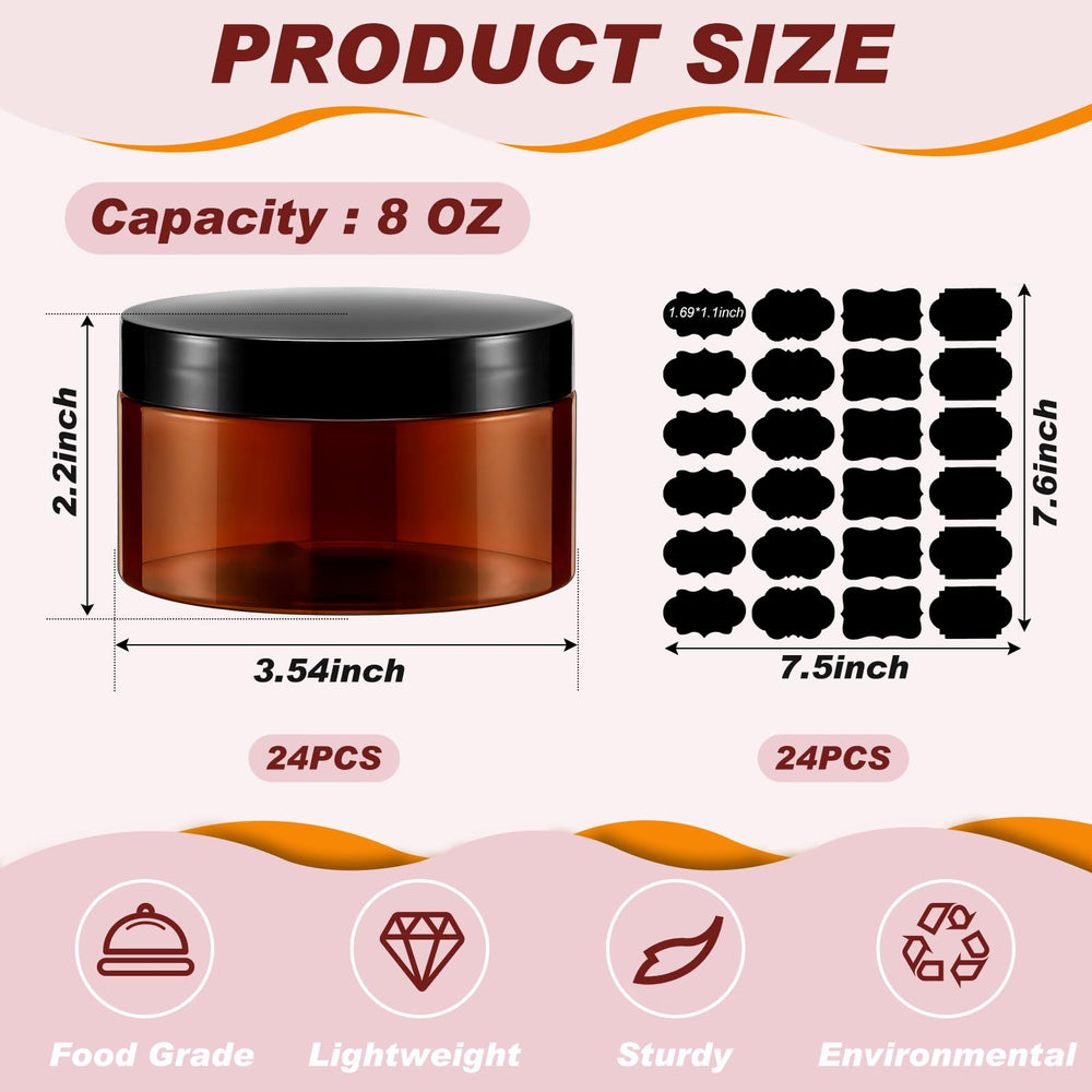 Dandat 8oz amber jar demonstrates ample capacity for lotions and creams