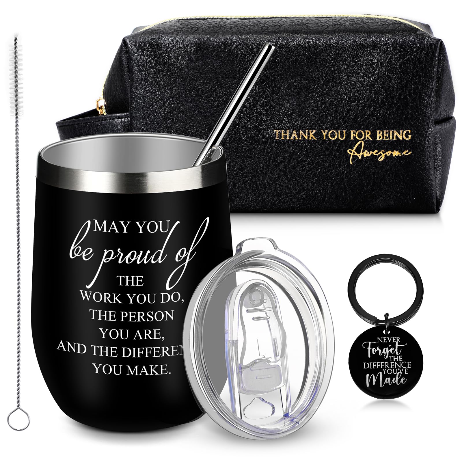 Dandat tumbler with lid and straw keeps drinks hot or cold on the go.
