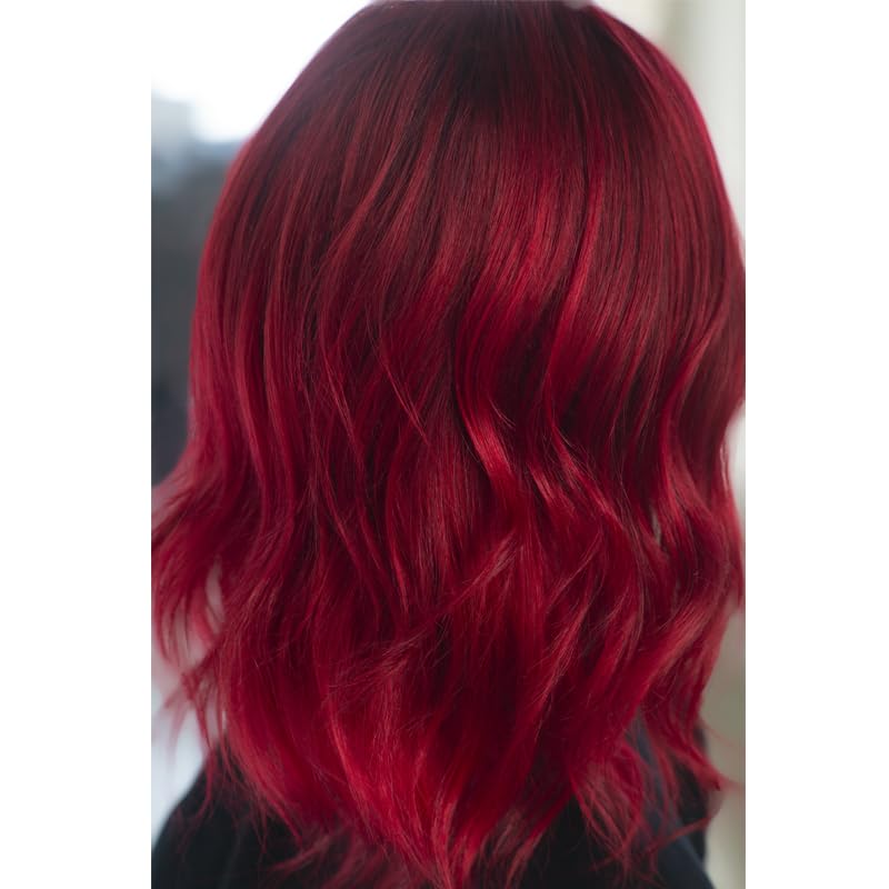 Danger Jones Diablo Red hair applying image demonstrates smooth velvet texture for mess-free application.