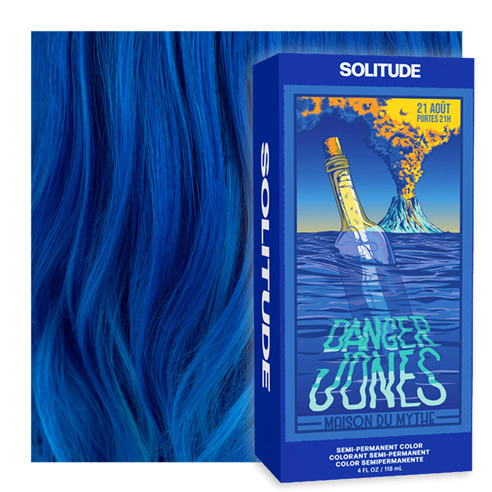 Danger Jones Solitude Blue color application shows bold pigment for at-home vibrancy.