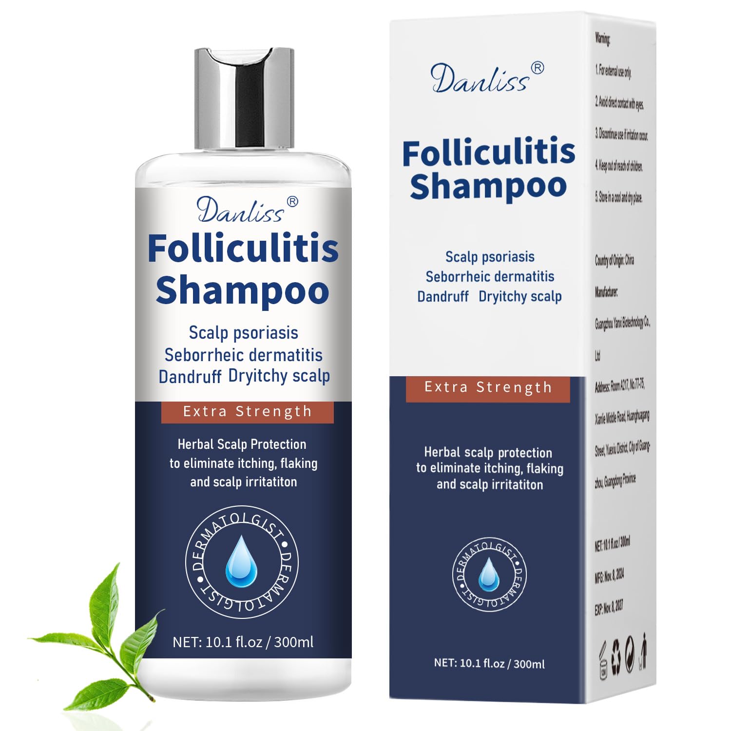 Danliss sulfate-free anti-fungal shampoo bottle for balanced scalp care.