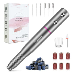 DANNARY electric nail drill kit front view highlighting cordless convenience for home use
