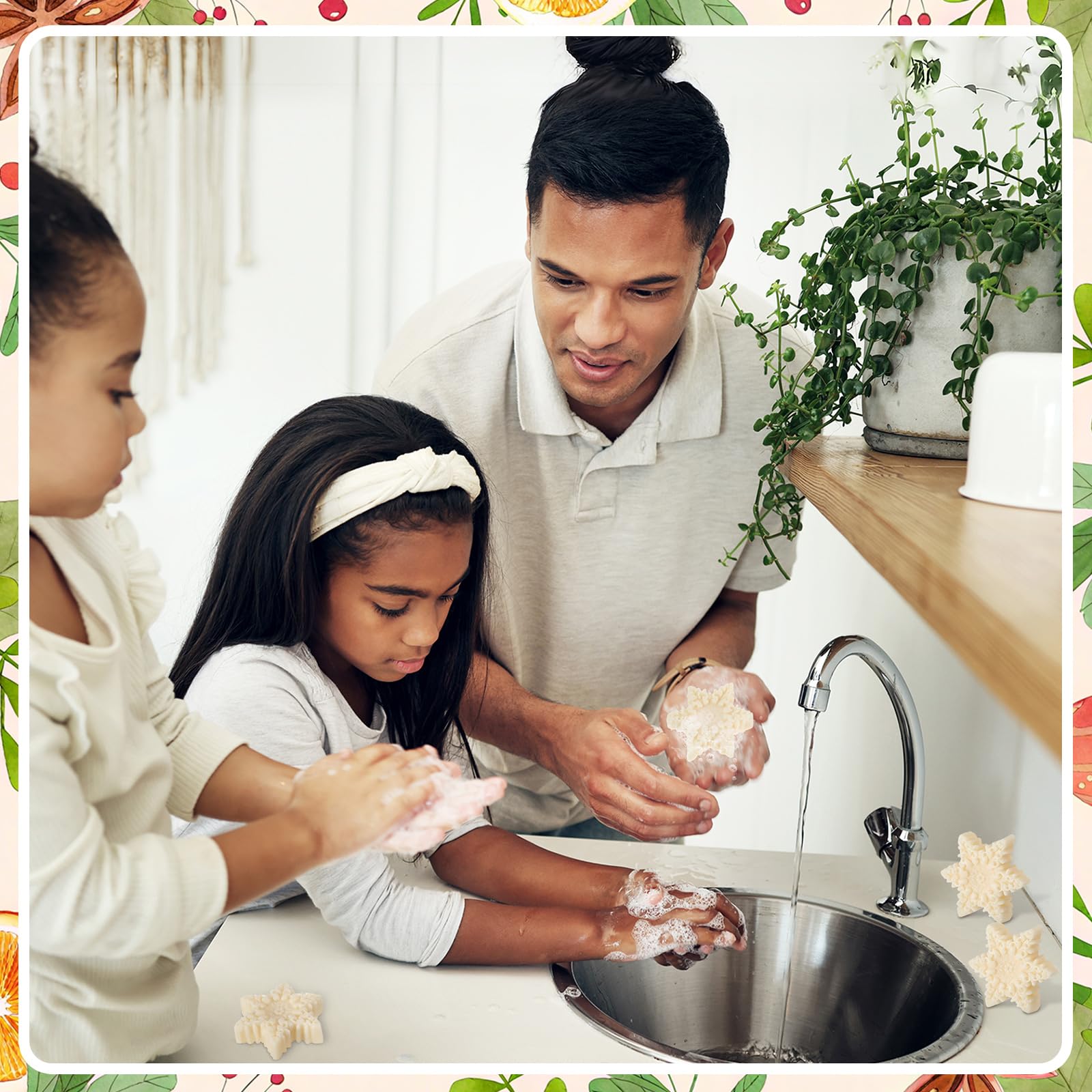 Dansib snowflake-shaped soap design adds elegant winter charm.
