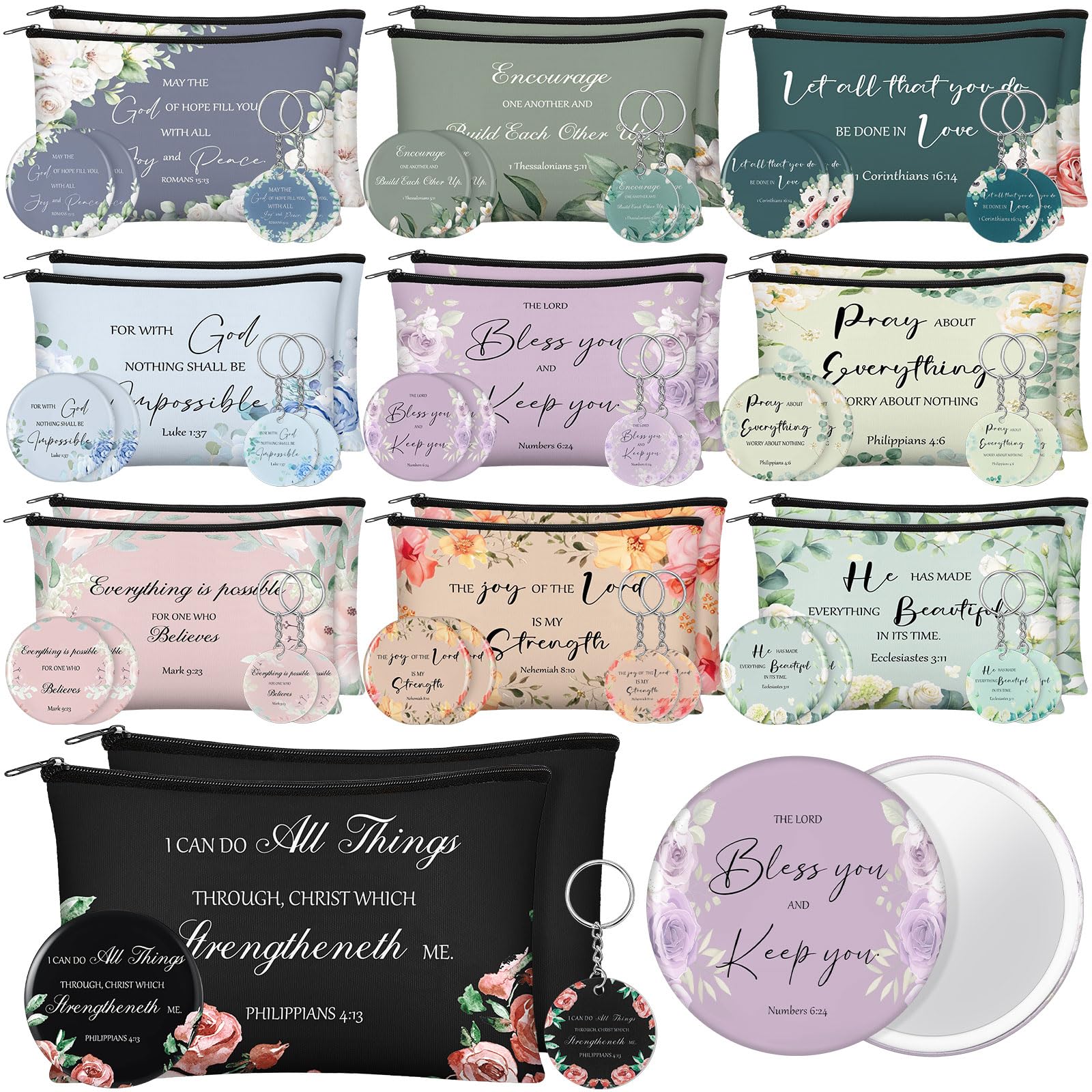 Dansydaisy Bible verse canvas makeup bags for on-the-go faith-inspired organization