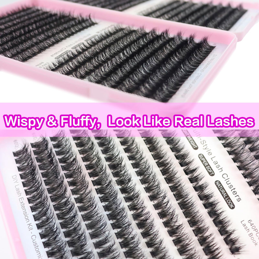 DAODER cluster lashes length-12mm adds subtle drama.