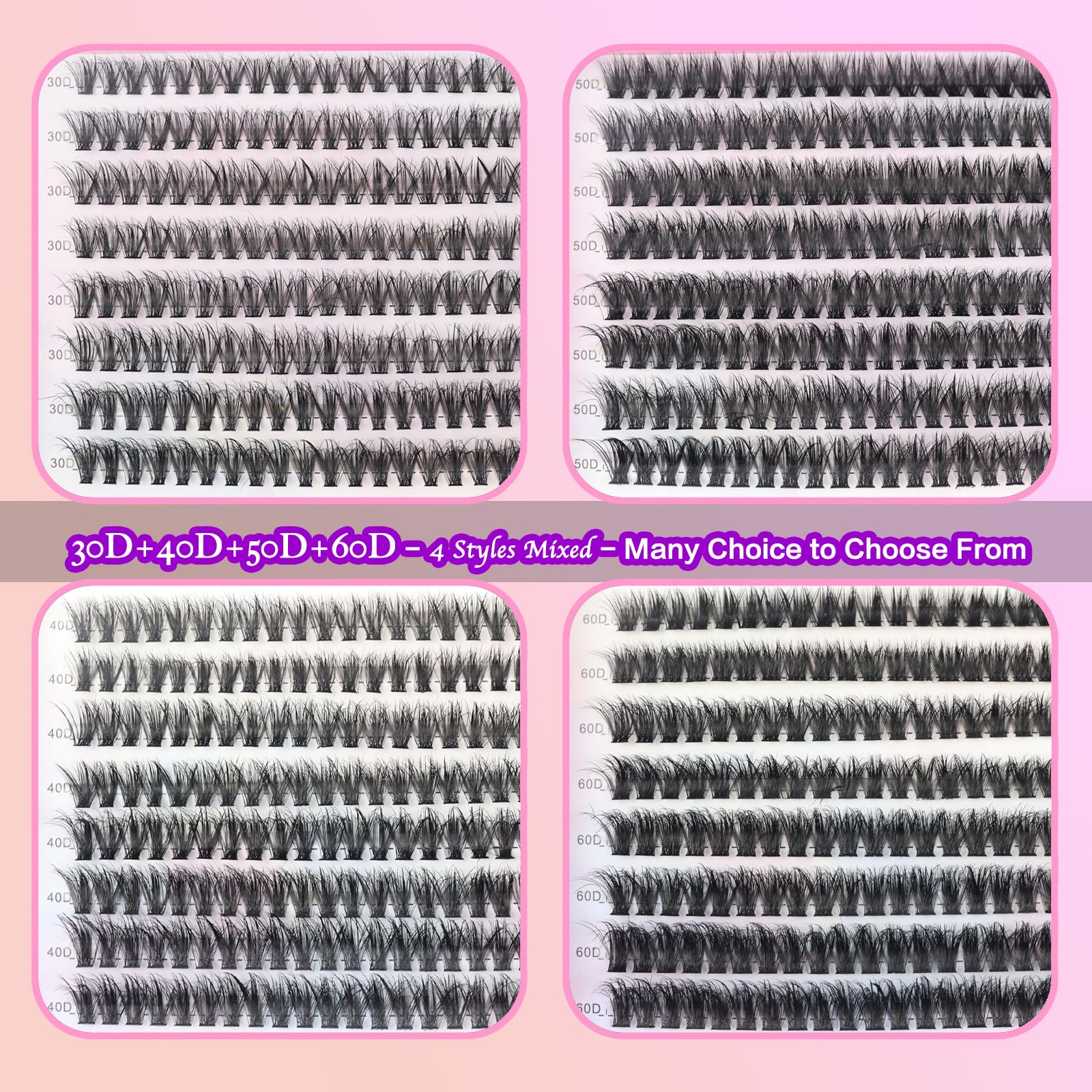 DAODER cluster lashes multi-style 30D-60D lets you customize natural eye looks.