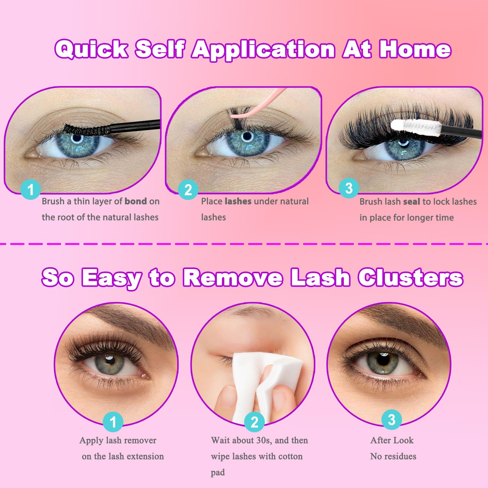 DAODER cluster lashes skin-friendly fiber minimizes irritation.