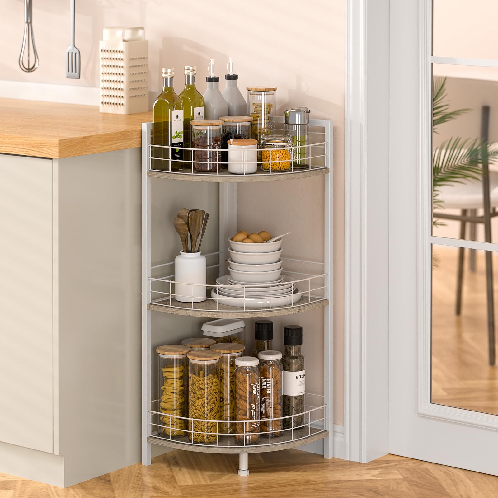DAOUTIME sturdy metal frame provides stable support for heavy items.