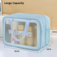DAPOWER bolsa de aseo azul XL, material PVC impermeable protege contra derrames.