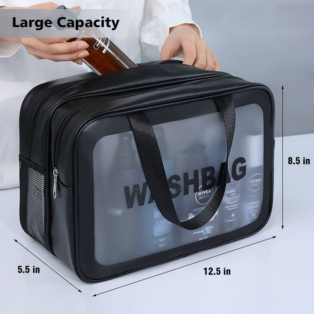 DAPOWER bag with double compartments separates towels from other items for neat storage.