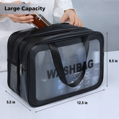 DAPOWER bag with double compartments separates towels from other items for neat storage.
