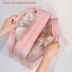 DAPOWER travel toiletry bag pink-xl mesh compartment keeps towels ventilated and odors controlled.