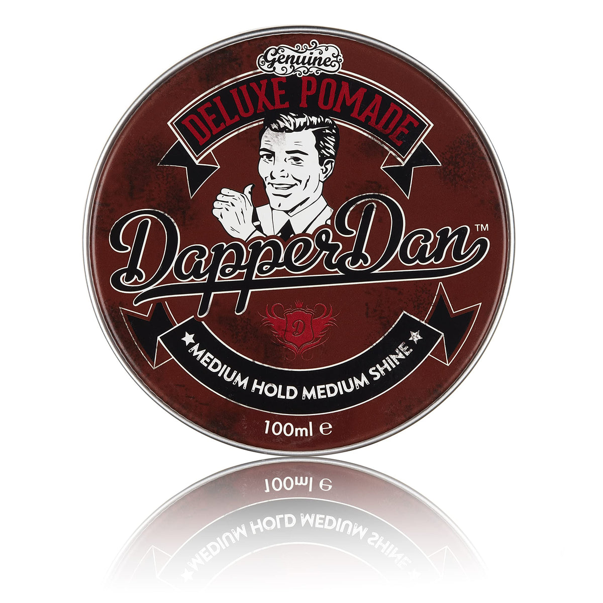 Dapper Dan Deluxe Pomade packaging shows premium tube for easy storage and travel-friendly use.