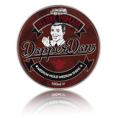 Dapper Dan Deluxe Pomade packaging shows premium tube for easy storage and travel-friendly use.