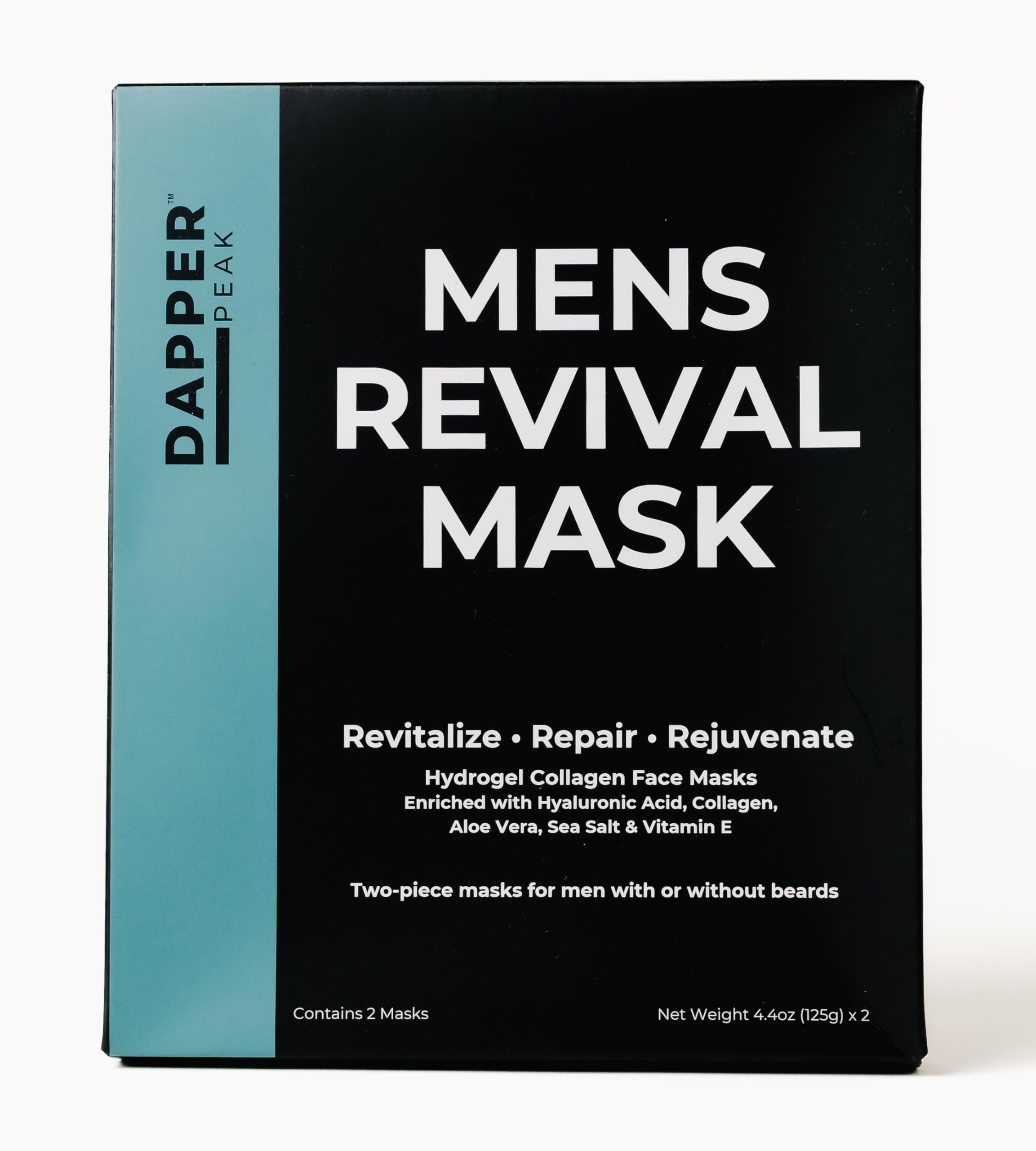 Dapper Peak Men's Revival Mask full-face coverage hydrates the neck area.