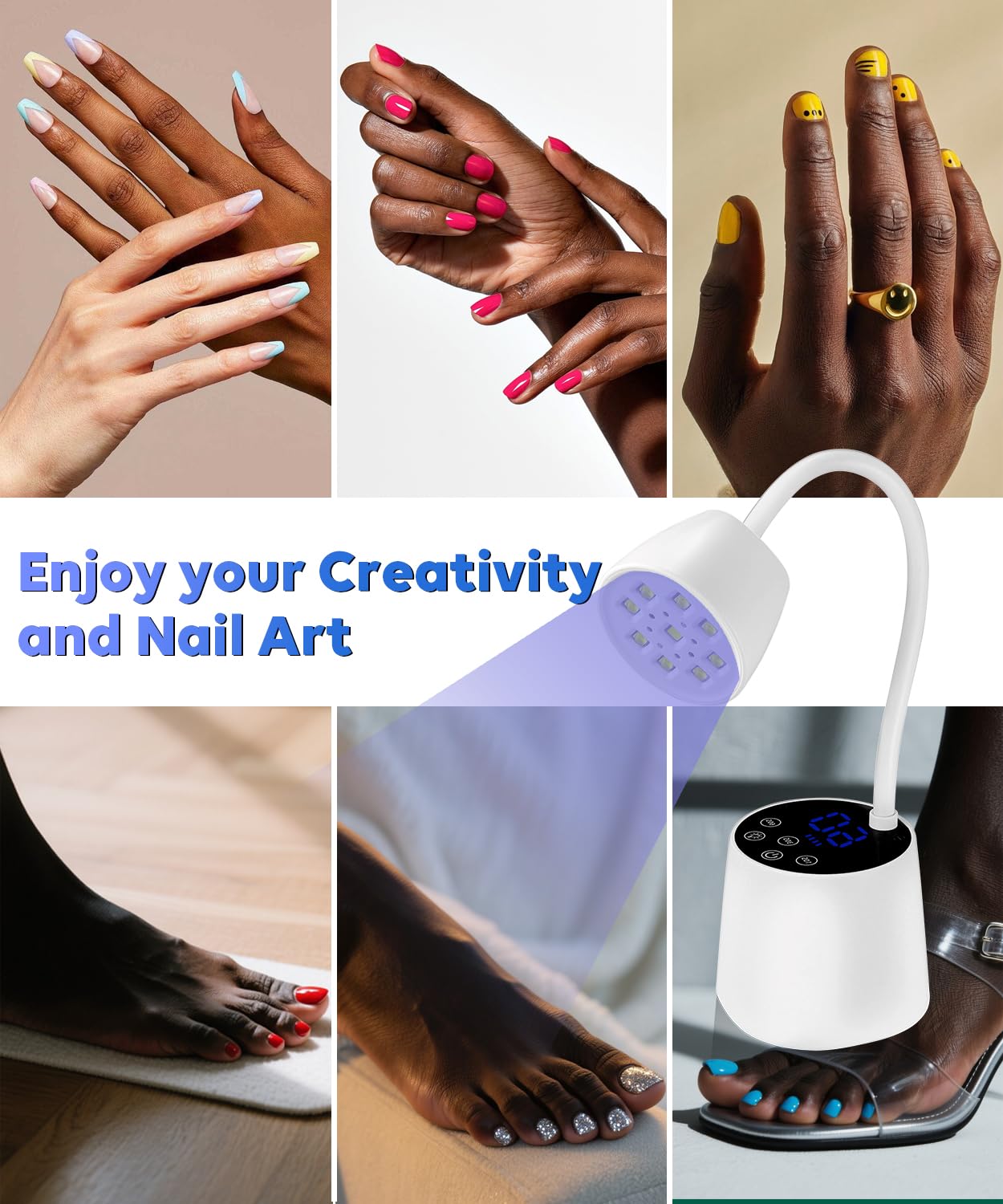 DAQVQ nail lamp gift-packaging ready presentation for gifting and special occasions.
