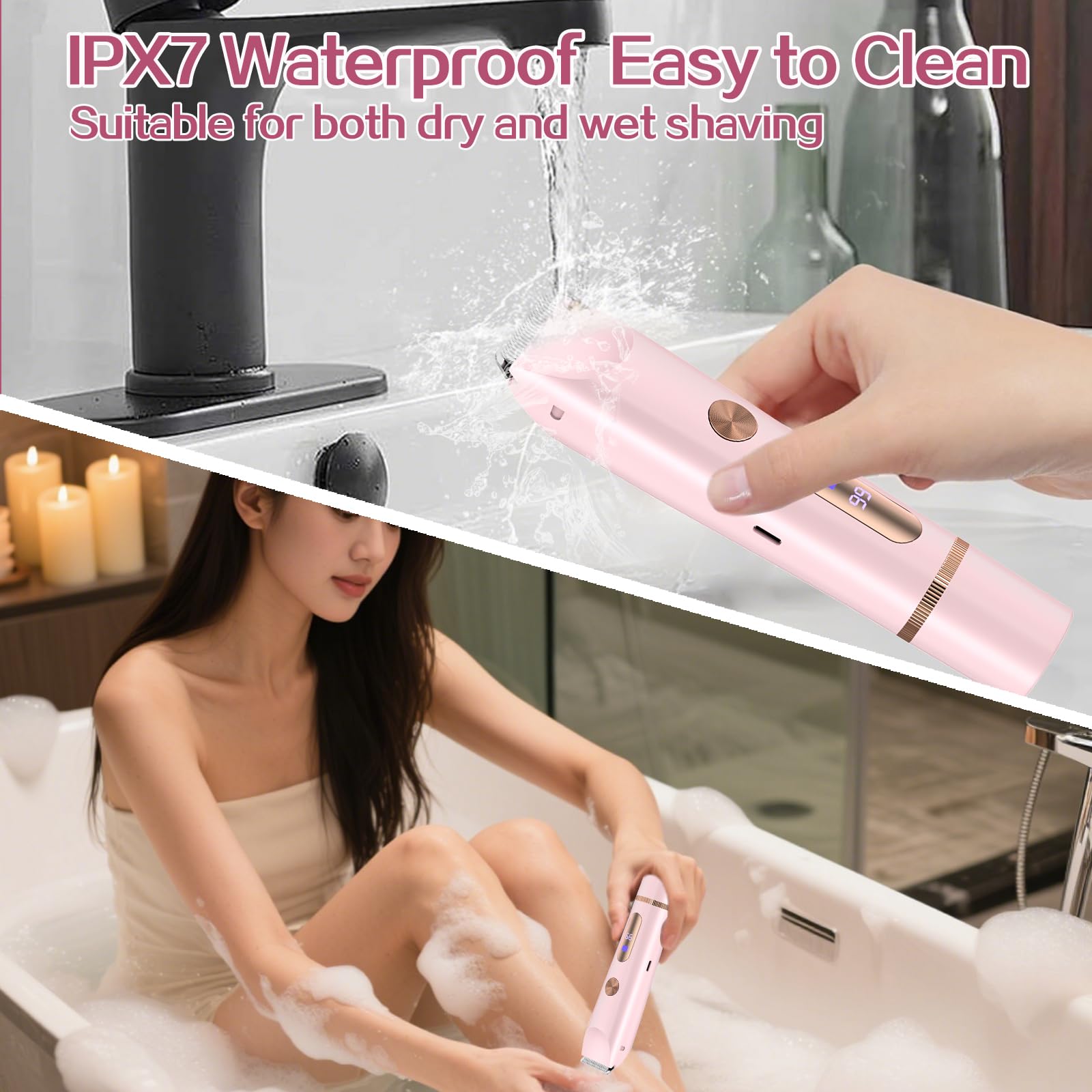 Dar Darouxiao hypoallergenic ceramic blades close-up for gentle shaving on sensitive skin.
