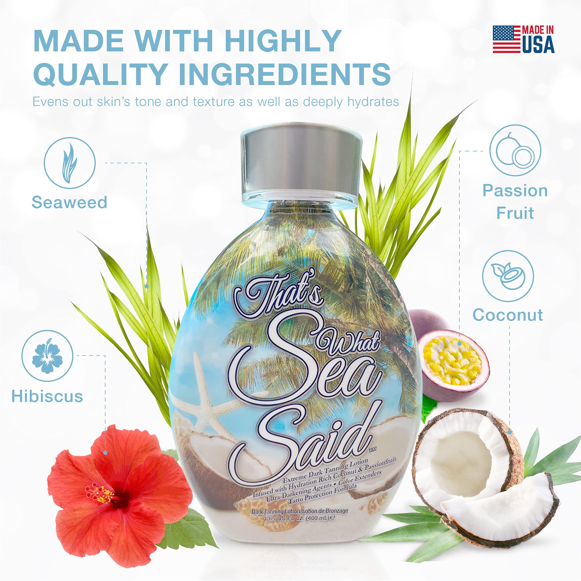 DARK TANS EXCLUSIVE aloe-coconut-hydration keeps skin moisturized while tanning.