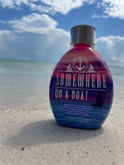 DARK TANS EXCLUSIVE Somewhere On A Boat lotion ingredients coconut oil highlights skin-softening hydration.