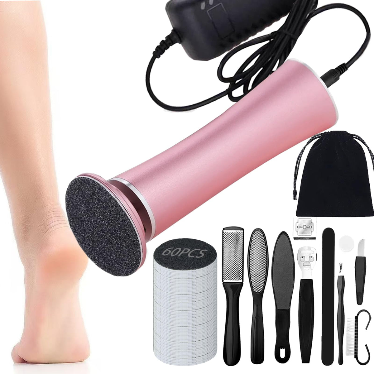 Darmave Electric Foot Callus Remover front view for easy at-home pedicures