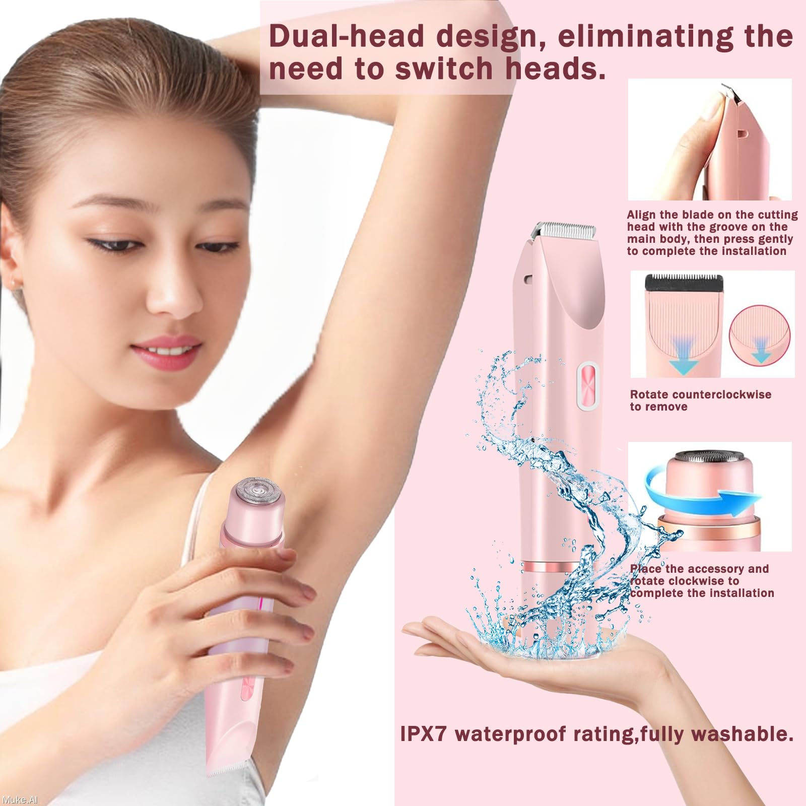 Darmave Silky Glow wet-dry shaver with IPX6 waterproof design