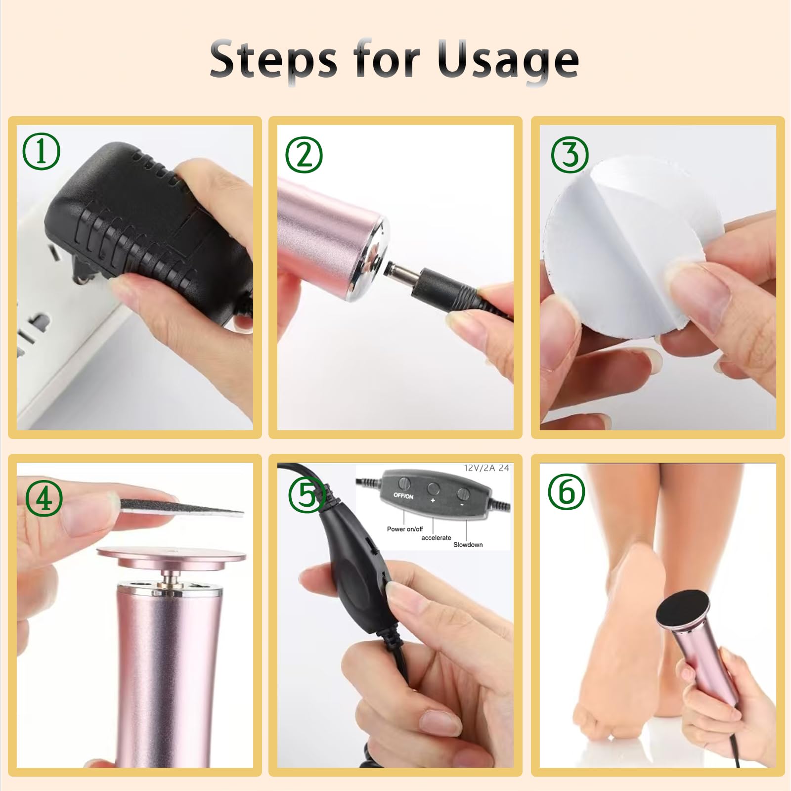 Darmave USB cable and pedicure tool set layout for complete care