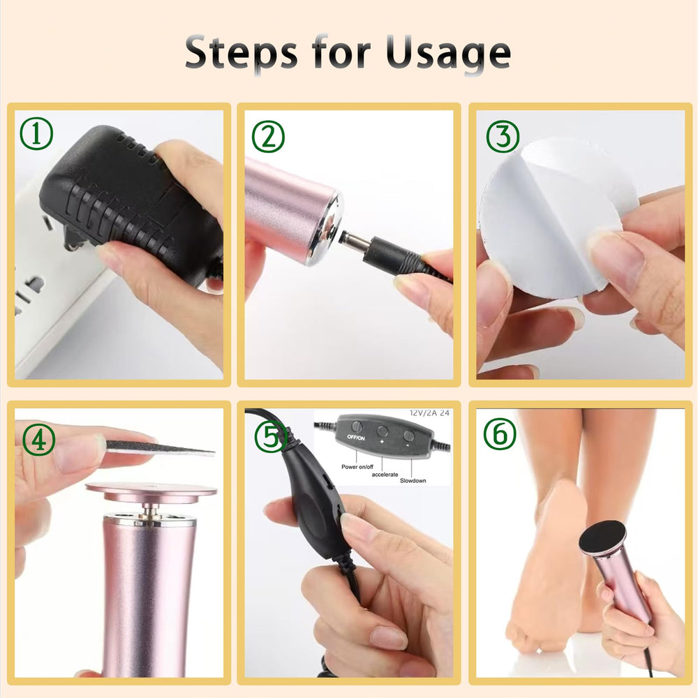 Darmave USB cable and pedicure tool set layout for complete care